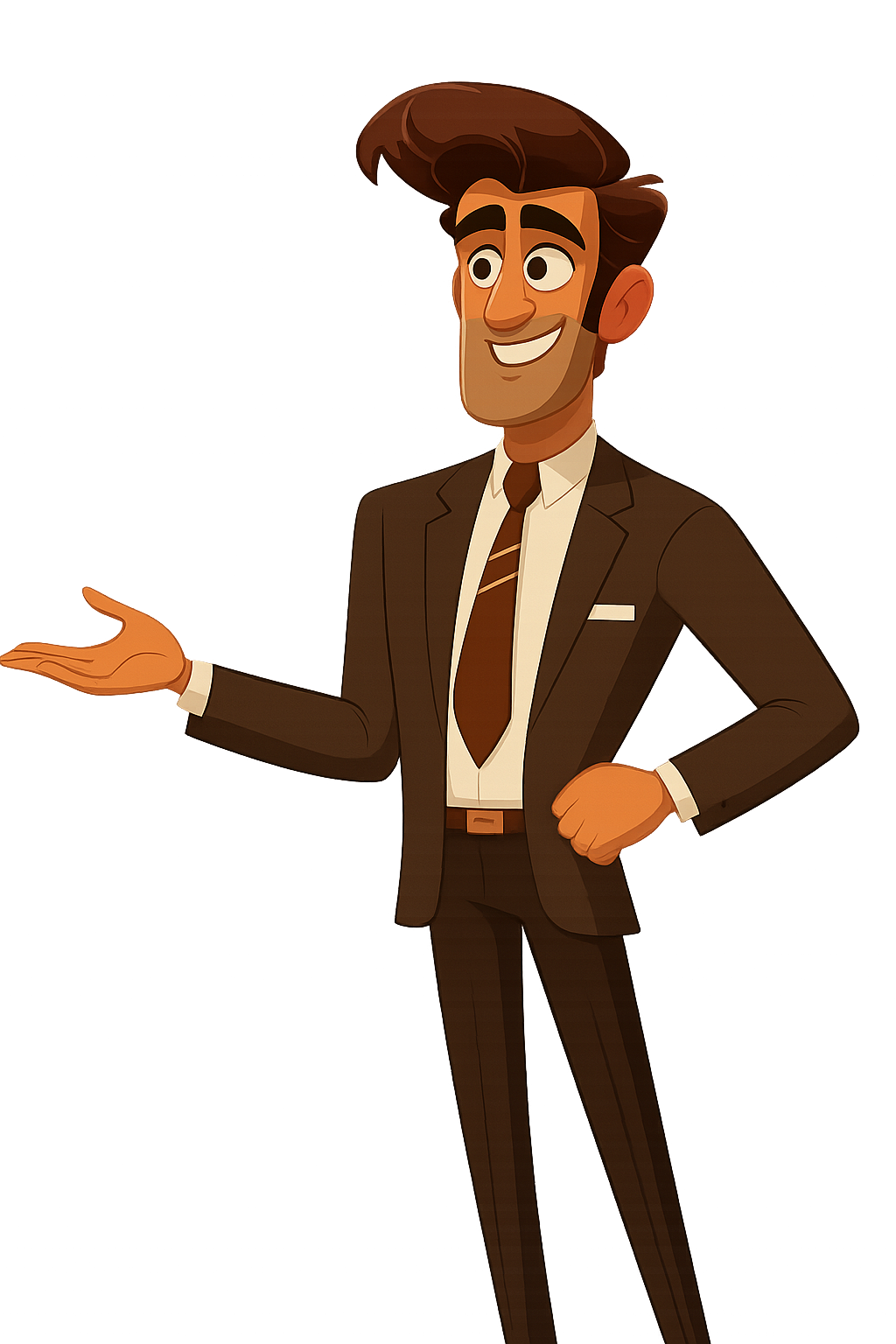 The CCC character presenteert